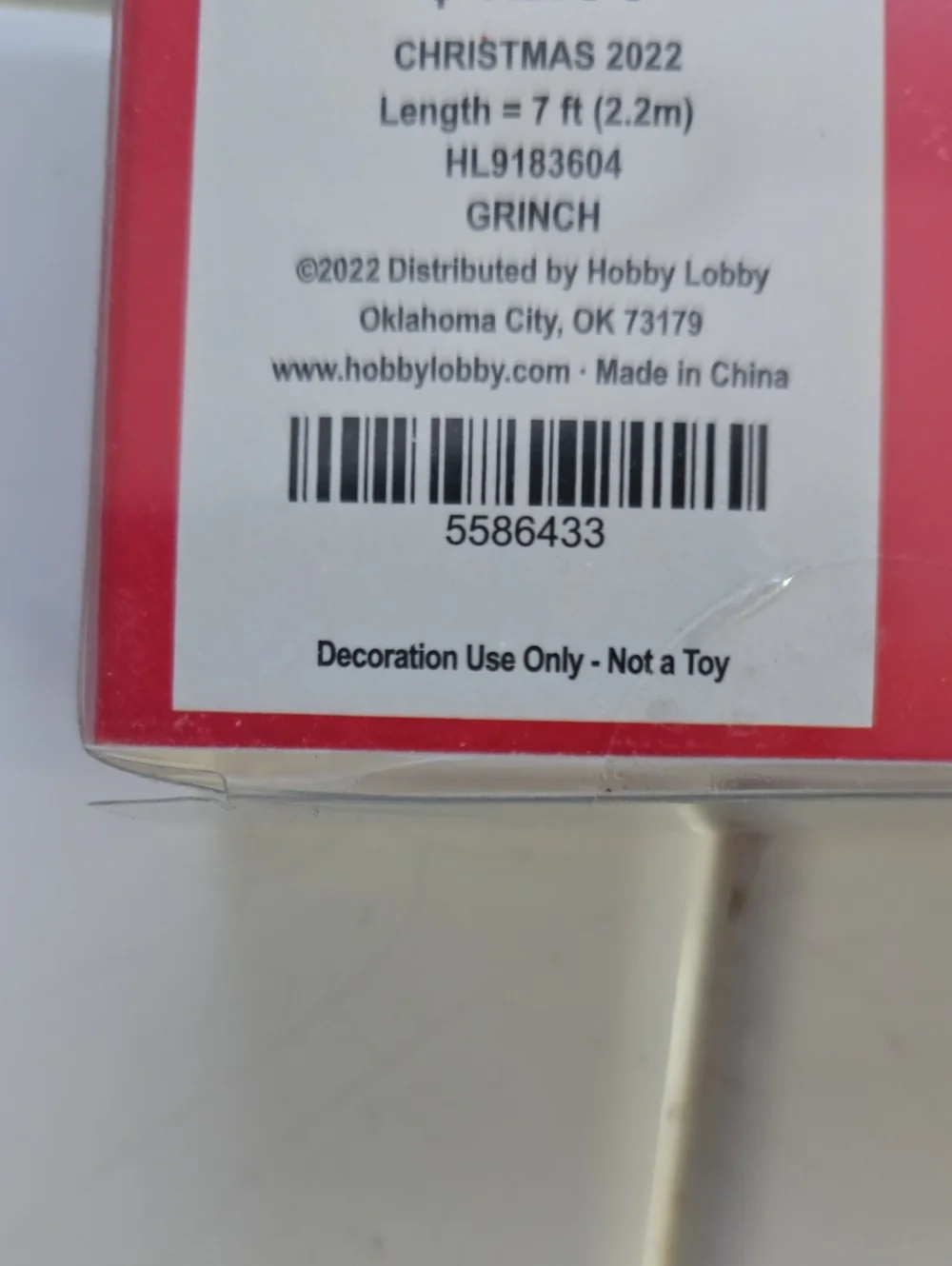Hobby Lobby licensed grinch